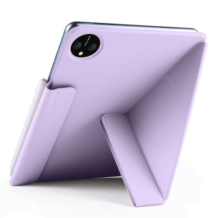 For Honor MagicPad 2 12.3 Fixed Buckle Magnetic Deformation Leather Tablet Case(Taro Purple)