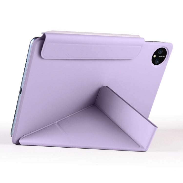 For Honor MagicPad 2 12.3 Fixed Buckle Magnetic Deformation Leather Tablet Case(Taro Purple)