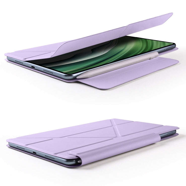 For Honor MagicPad 2 12.3 Fixed Buckle Magnetic Deformation Leather Tablet Case(Taro Purple)