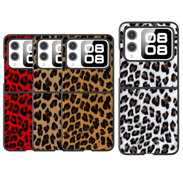 For Huawei nova Flip Black Frame Leopard Phone Case(Silver Leopard)