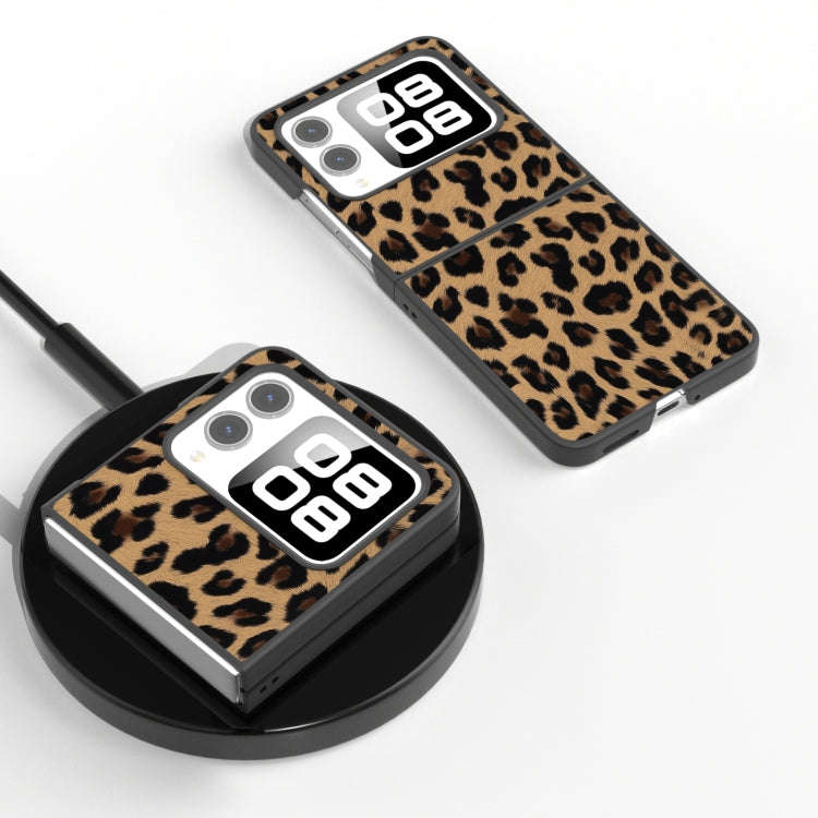For Huawei nova Flip Black Frame Leopard Phone Case(Golden Leopard)