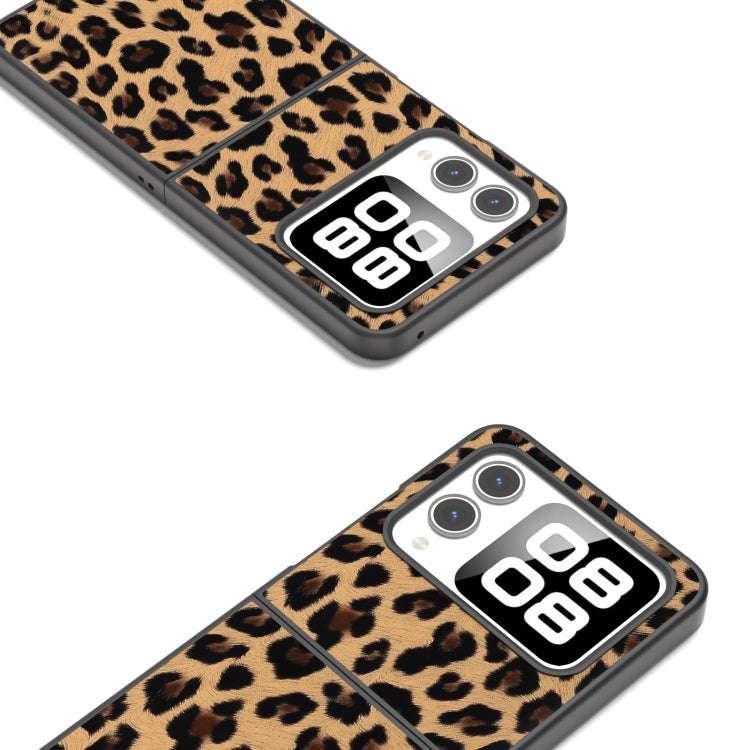 For Huawei nova Flip Black Frame Leopard Phone Case(Golden Leopard)