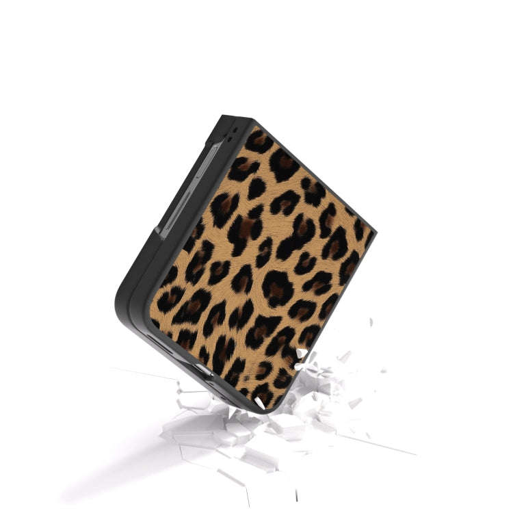 For Huawei nova Flip Black Frame Leopard Phone Case(Golden Leopard)