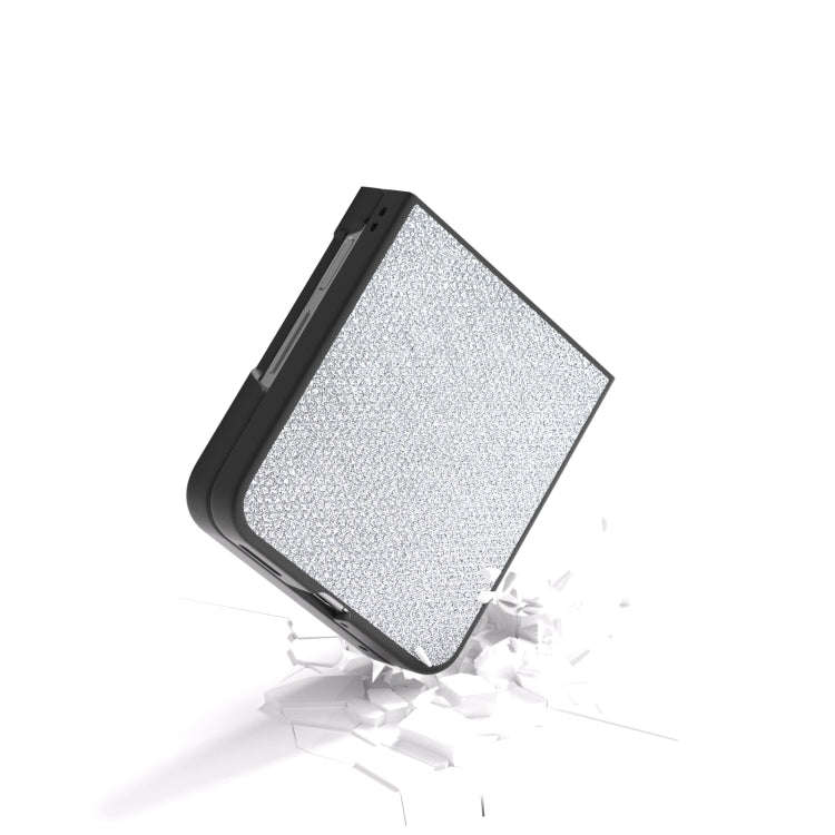 For Huawei nova Flip Diamond Black Frame Phone Case(Jewel Silver)
