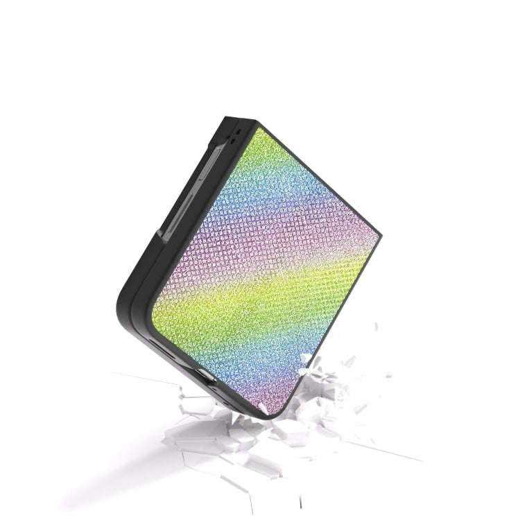 For Huawei nova Flip Diamond Black Frame Phone Case(Rainbow Diamond)