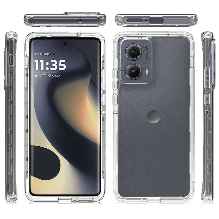 For Motorola Edge 5G 2024 Clear TPU Hybrid PC Shockproof Phone Case(Transparent)