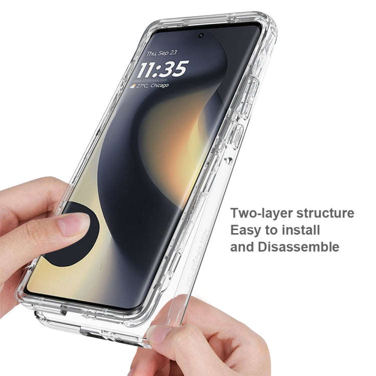 For Motorola Edge 5G 2024 Clear TPU Hybrid PC Shockproof Phone Case(Transparent)