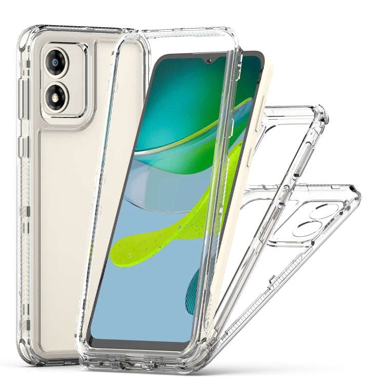 For Motorola Moto E13 Clear TPU Hybrid PC Shockproof Phone Case(Transparent)