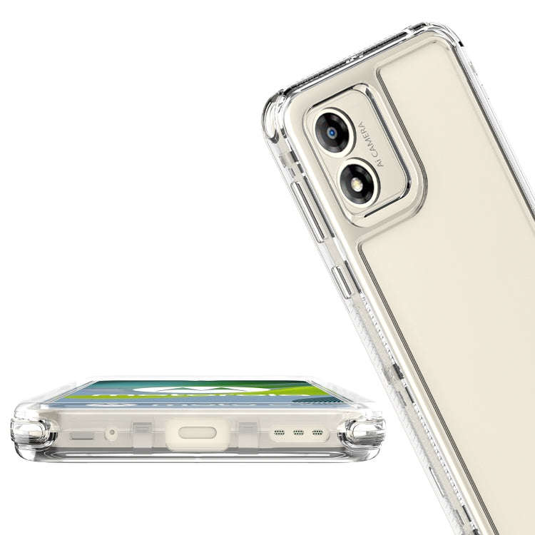 For Motorola Moto E13 Clear TPU Hybrid PC Shockproof Phone Case(Transparent)