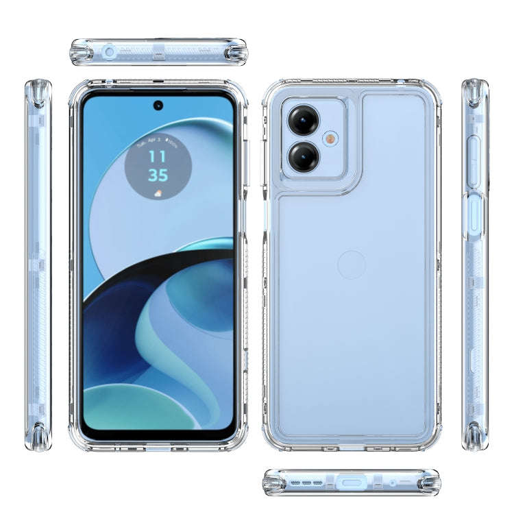 For Motorola Moto G14 Clear TPU Hybrid PC Shockproof Phone Case(Transparent)