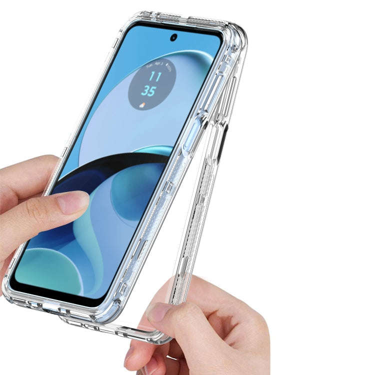 For Motorola Moto G14 Clear TPU Hybrid PC Shockproof Phone Case(Transparent)
