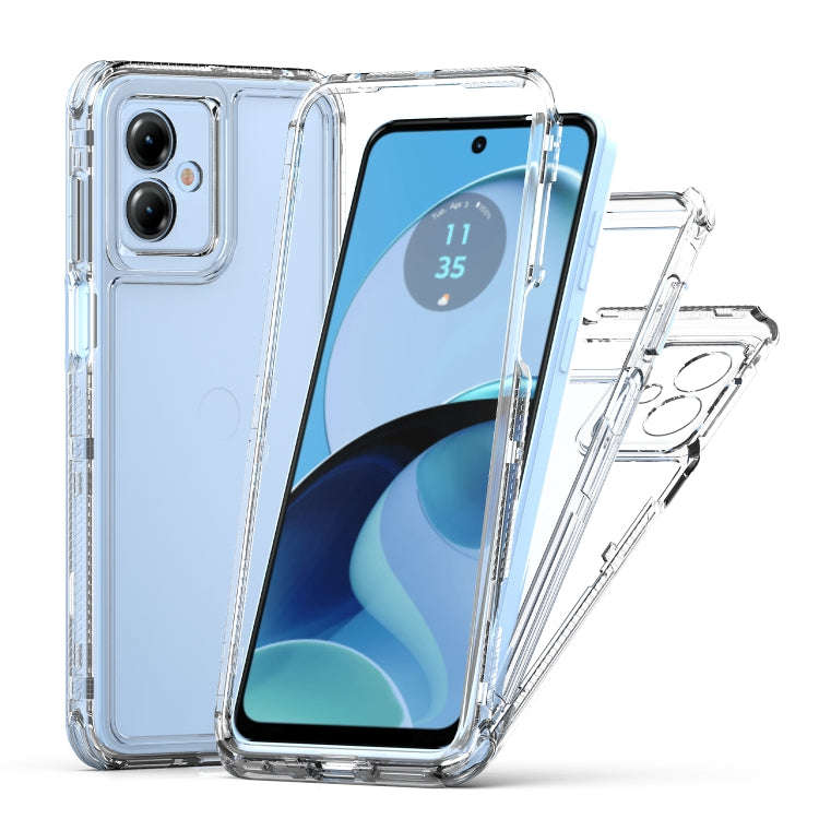 For Motorola Moto G14 Clear TPU Hybrid PC Shockproof Phone Case(Transparent)