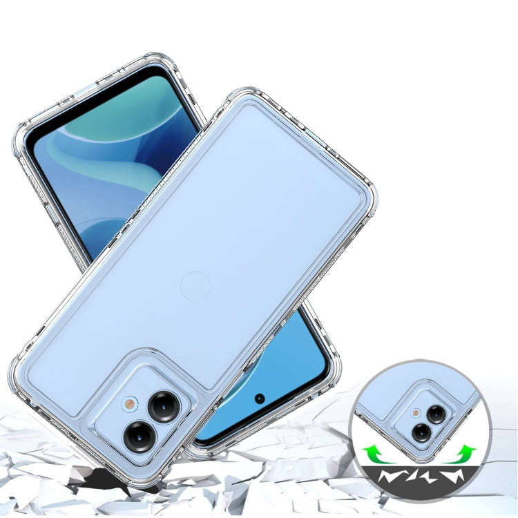 For Motorola Moto G14 Clear TPU Hybrid PC Shockproof Phone Case(Transparent)