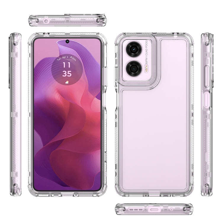 For Motorola Moto G24 Clear TPU Hybrid PC Shockproof Phone Case(Transparent)