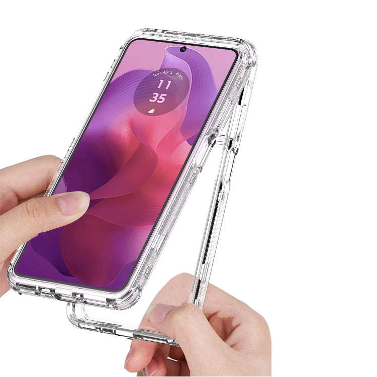 For Motorola Moto G24 Clear TPU Hybrid PC Shockproof Phone Case(Transparent)