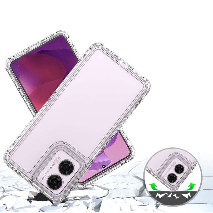 For Motorola Moto G24 Clear TPU Hybrid PC Shockproof Phone Case(Transparent)