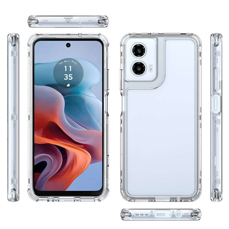 For Motorola Moto G34 5G Clear TPU Hybrid PC Shockproof Phone Case(Transparent)