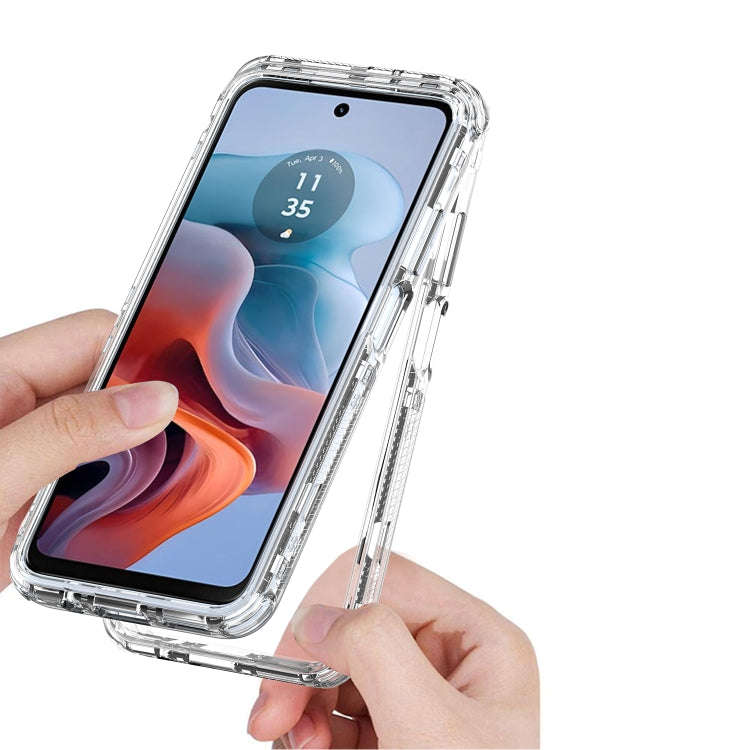 For Motorola Moto G34 5G Clear TPU Hybrid PC Shockproof Phone Case(Transparent)