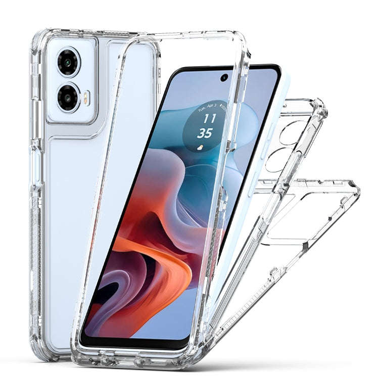 For Motorola Moto G34 5G Clear TPU Hybrid PC Shockproof Phone Case(Transparent)