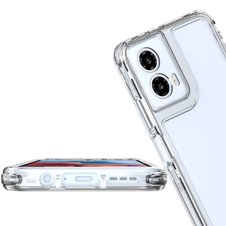 For Motorola Moto G34 5G Clear TPU Hybrid PC Shockproof Phone Case(Transparent)