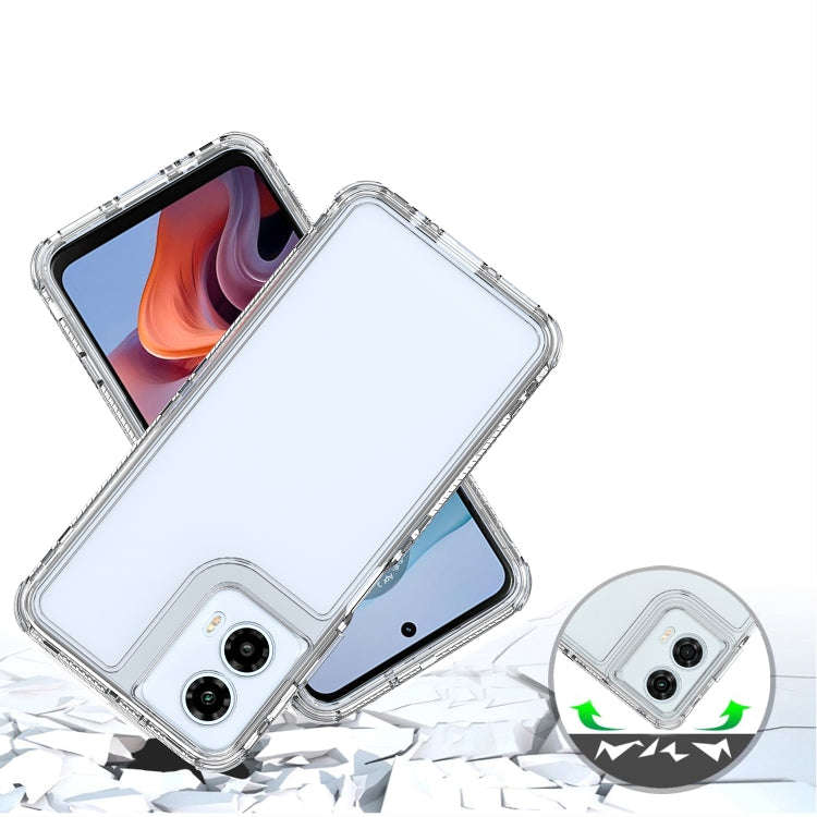 For Motorola Moto G34 5G Clear TPU Hybrid PC Shockproof Phone Case(Transparent)