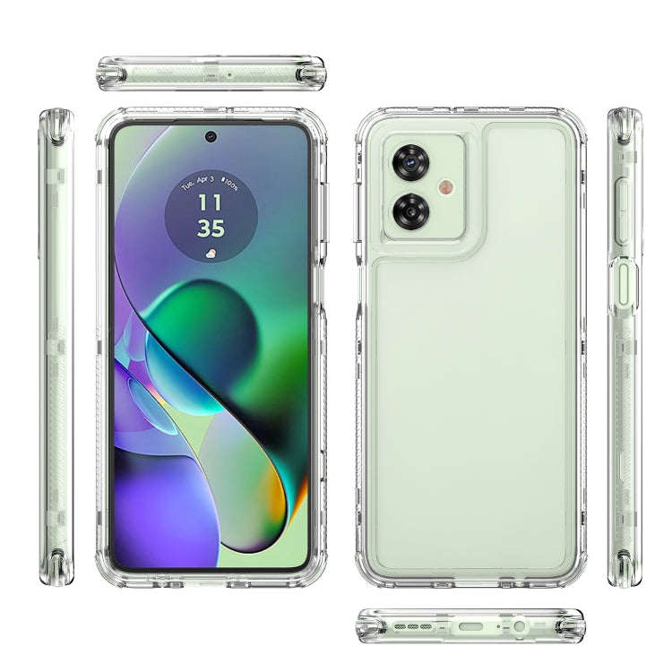 For Motorola Moto G54 5G Clear TPU Hybrid PC Shockproof Phone Case(Transparent)