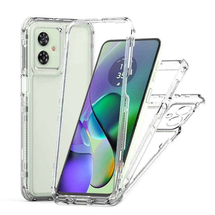 For Motorola Moto G54 5G Clear TPU Hybrid PC Shockproof Phone Case(Transparent)