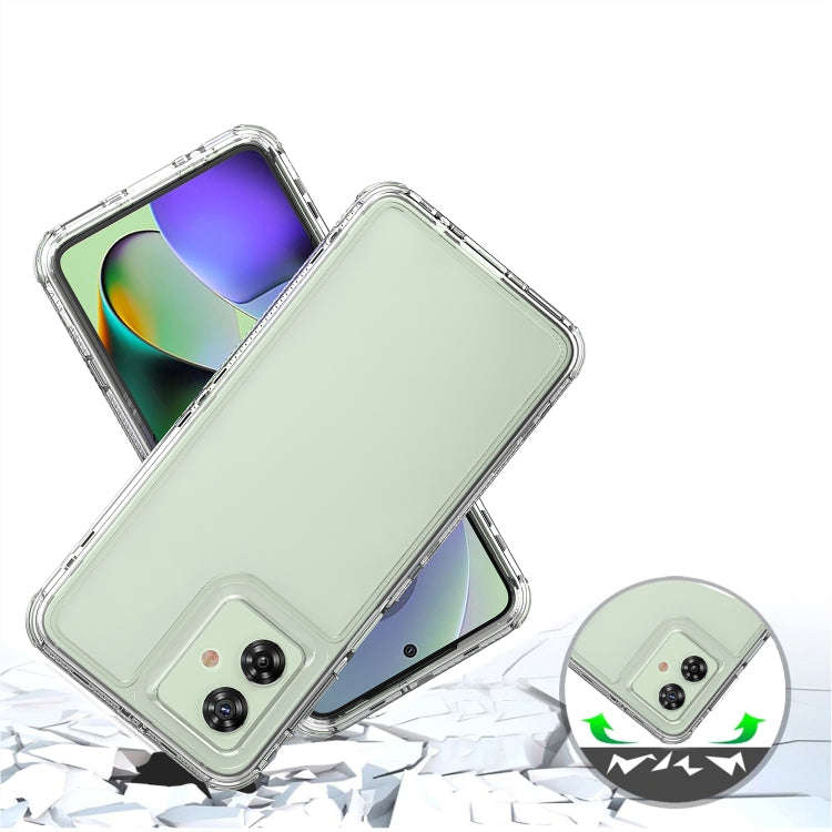 For Motorola Moto G54 5G Clear TPU Hybrid PC Shockproof Phone Case(Transparent)