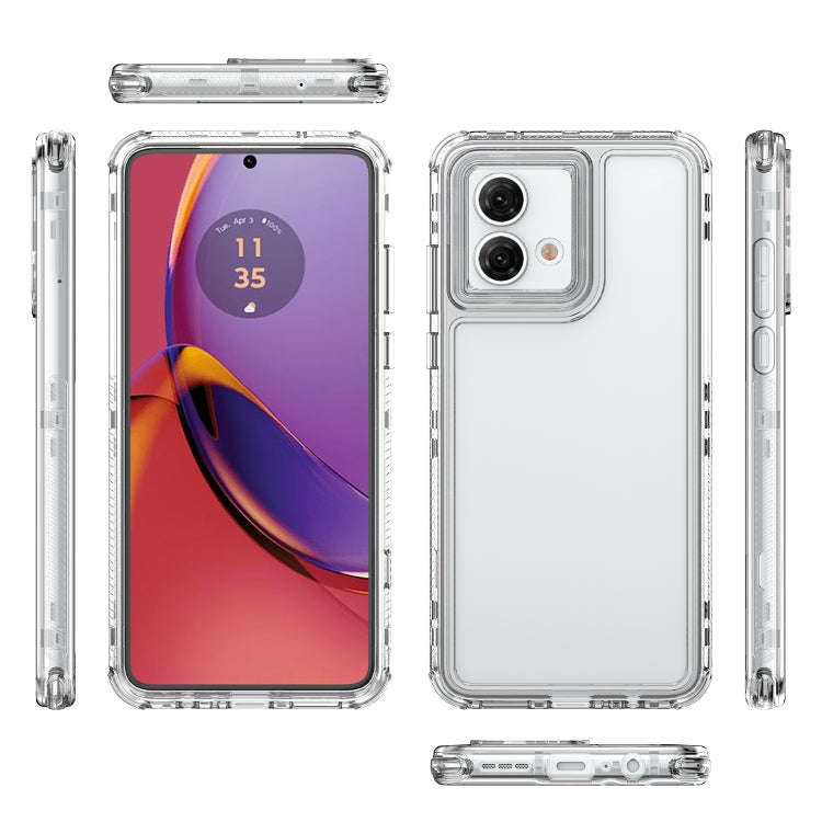 For Motorola Moto G84 5G Clear TPU Hybrid PC Shockproof Phone Case(Transparent)