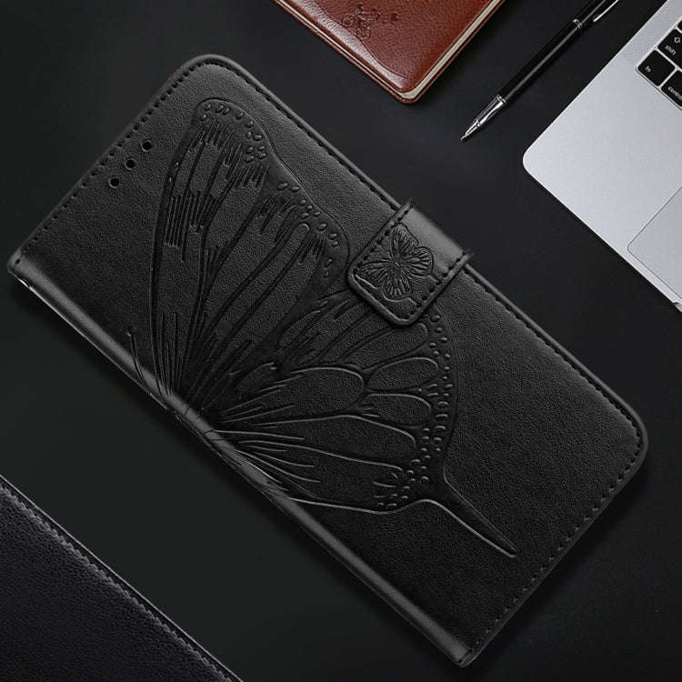 For BLU View 5 Embossed Butterfly Leather Phone Case(Black)