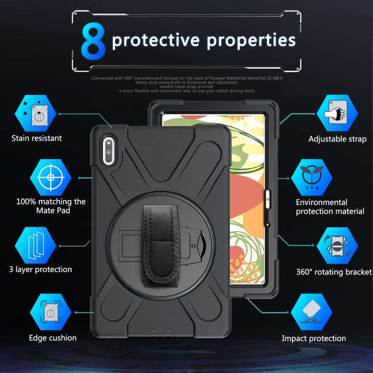 For Huawei MatePad 10.4 Shockproof Colorful Silicone + PC Protective Case with Holder & Hand Grip...