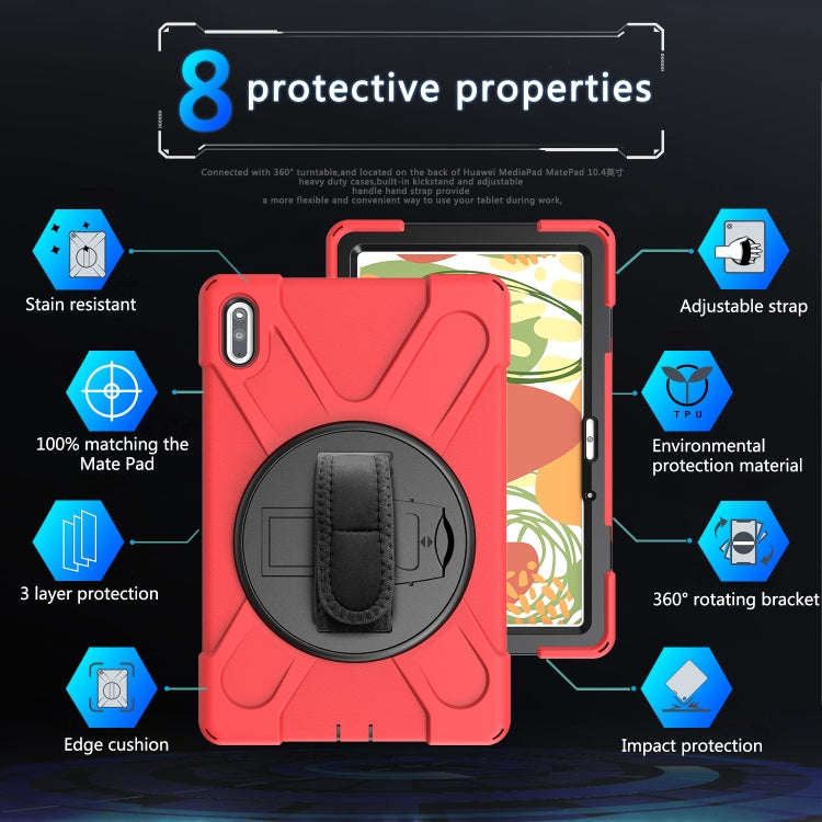 For Huawei MatePad 10.4 Shockproof Colorful Silicone + PC Protective Case with Holder & Hand Grip...