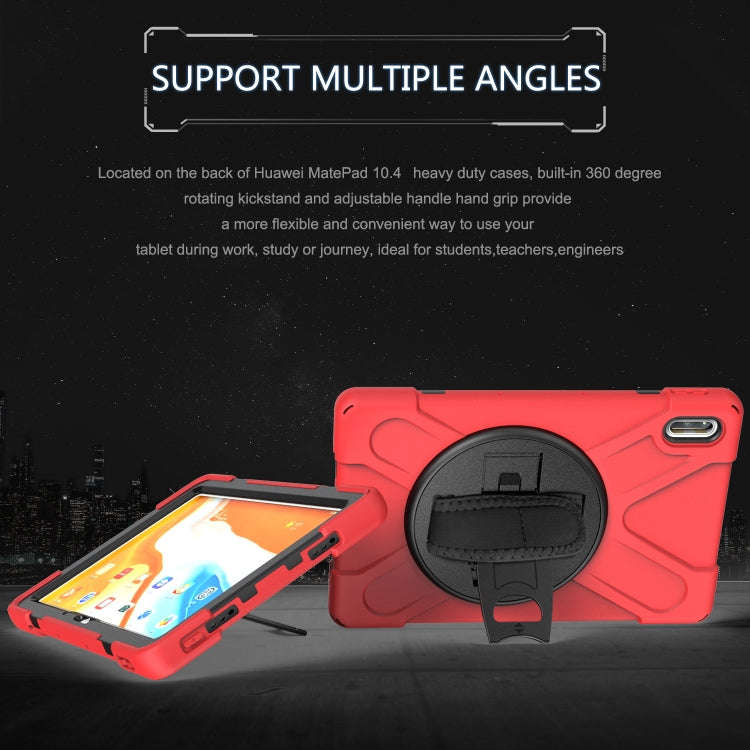 For Huawei MatePad 10.4 Shockproof Colorful Silicone + PC Protective Case with Holder & Hand Grip...