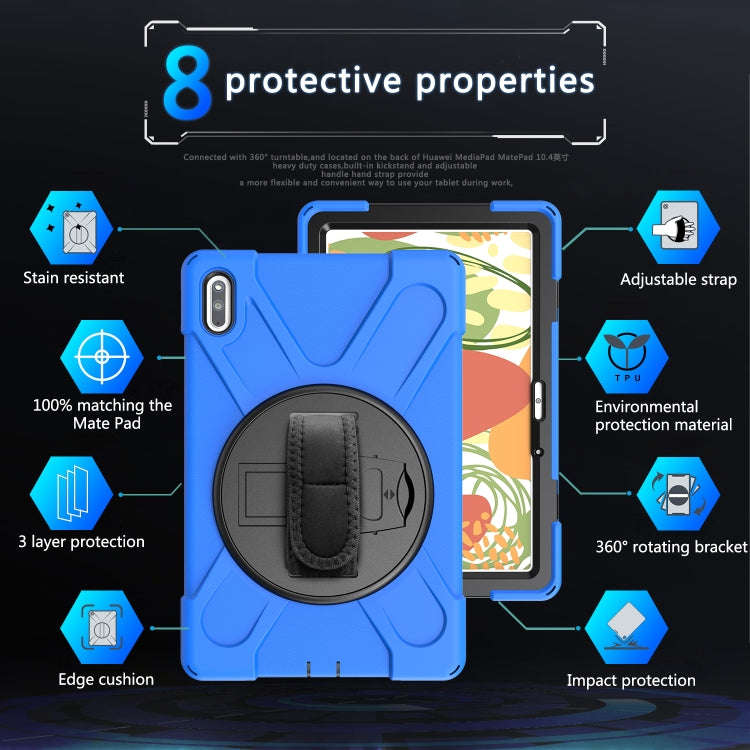 For Huawei MatePad 10.4 Shockproof Colorful Silicone + PC Protective Case with Holder & Hand Grip...