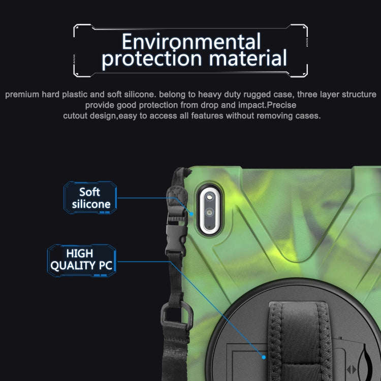 For Huawei MatePad 10.4 Shockproof Colorful Silicone + PC Protective Case with Holder & Hand Grip...