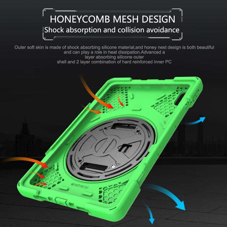 For Huawei MatePad 10.4 Shockproof Colorful Silicone + PC Protective Case with Holder & Hand Grip...
