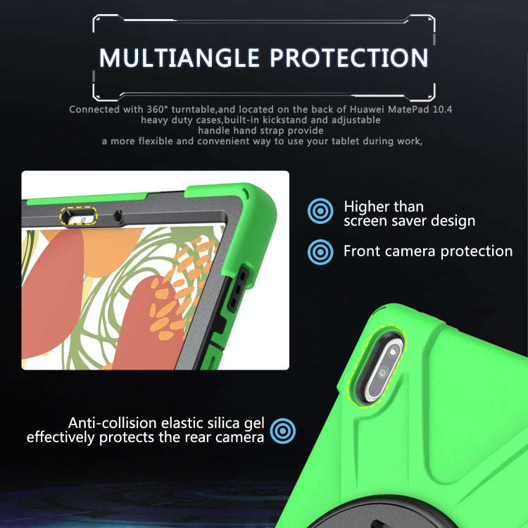 For Huawei MatePad 10.4 Shockproof Colorful Silicone + PC Protective Case with Holder & Hand Grip...