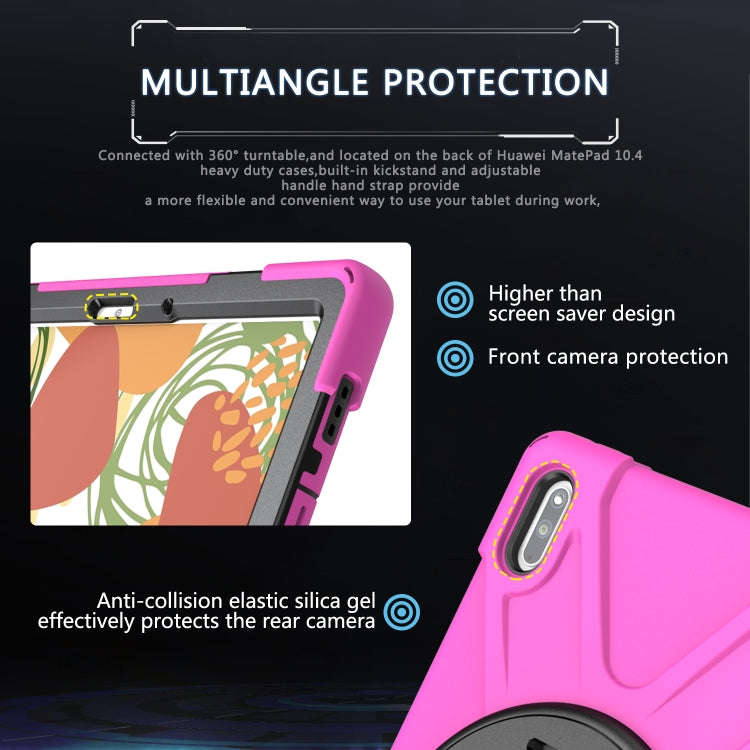 For Huawei MatePad 10.4 Shockproof Colorful Silicone + PC Protective Case with Holder & Hand Grip...