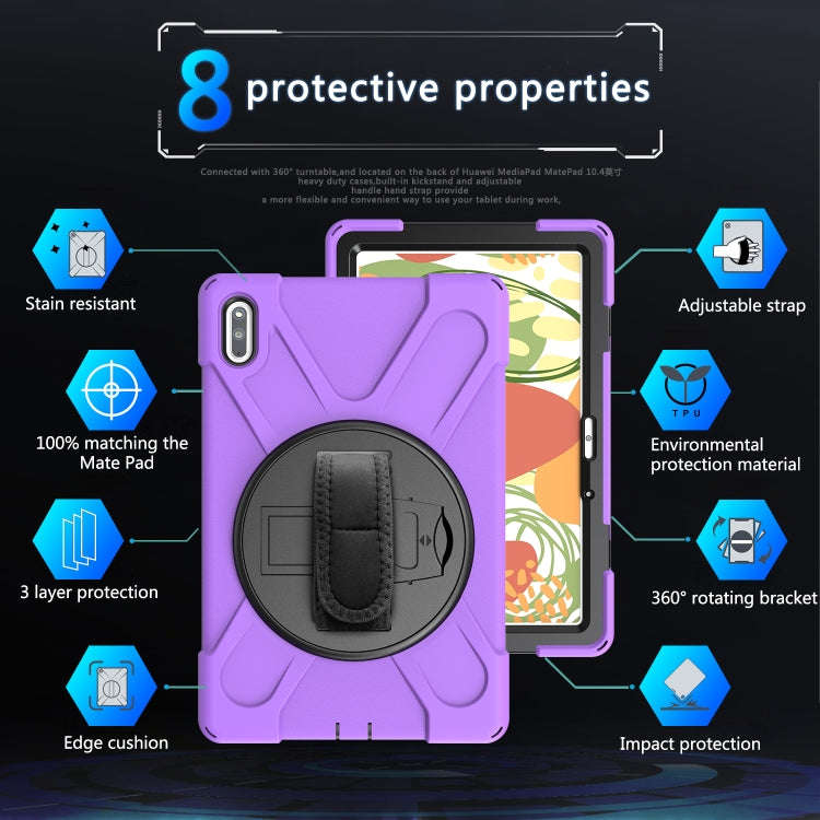 For Huawei MatePad 10.4 Shockproof Colorful Silicone + PC Protective Case with Holder & Hand Grip...
