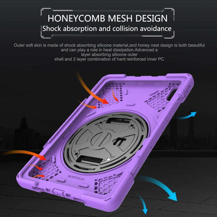 For Huawei MatePad 10.4 Shockproof Colorful Silicone + PC Protective Case with Holder & Hand Grip...