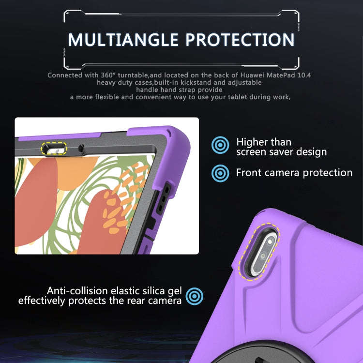 For Huawei MatePad 10.4 Shockproof Colorful Silicone + PC Protective Case with Holder & Hand Grip...