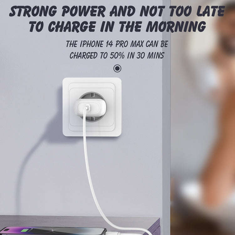 LDNIO A1206C PD27W USB-C / Type-C Fast Charger with 1m Type-C Cable, Plug Type:EU Plug(White)