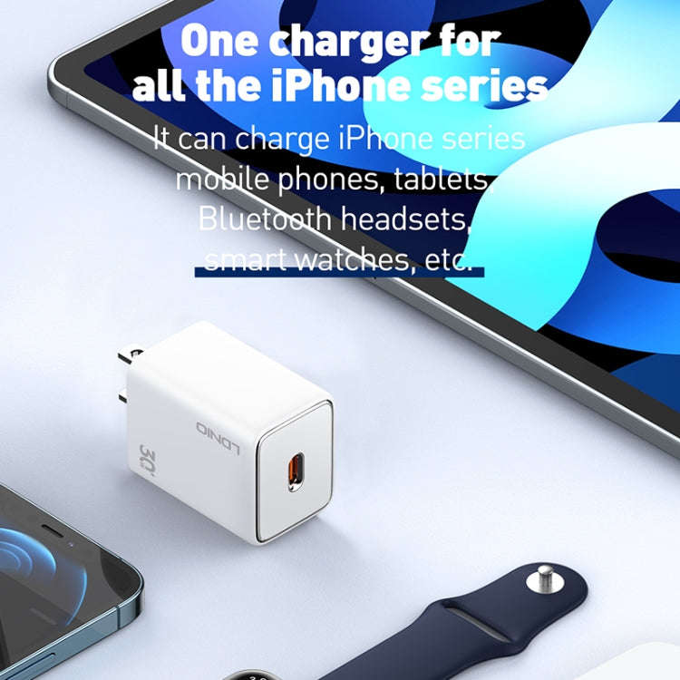LDNIO A1508C PD30W USB-C / Type-C Fast Charger with 1m Type-C Cable(White)