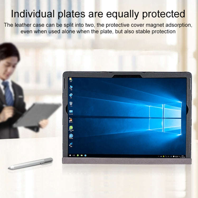 For Microsoft Surface Book 3 / 2 15 inch PU Leather Laptop Protective Case with Screen Stand(Dark...