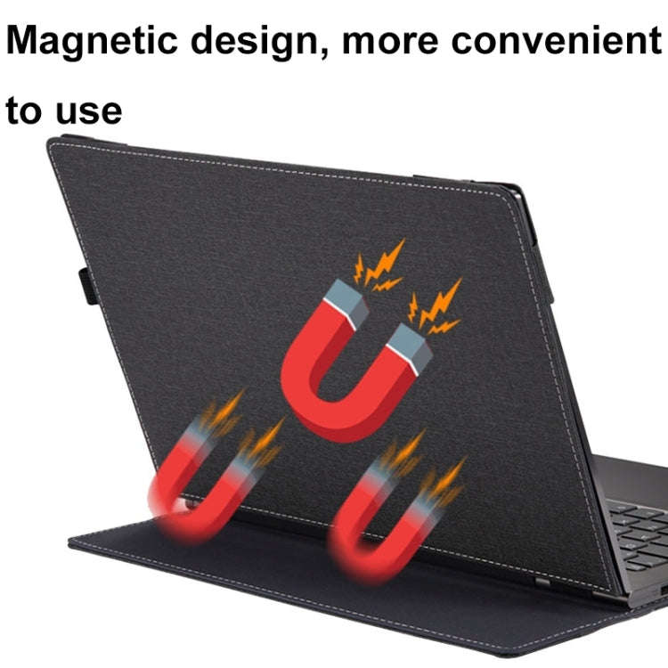 For MicroSoft Surface Laptop 15 inch Leather Laptop Shockproof Protective Case with Stand(Black)