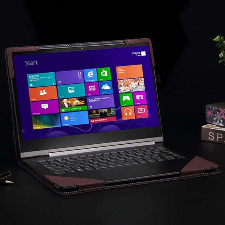 For MicroSoft Surface Laptop 15 inch Leather Laptop Shockproof Protective Case with Stand(Wine Red)