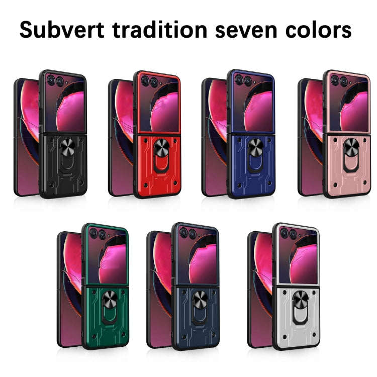 For Motorola Razr 50 Magnetic Holder TPU+PC Phone Case(Rose Gold)