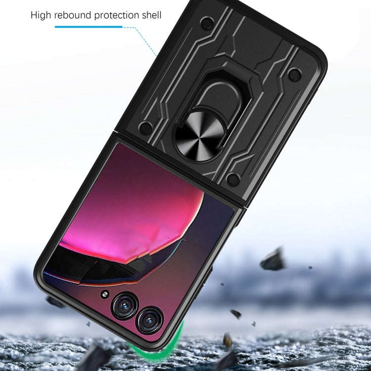 For Motorola Razr 50 Magnetic Holder TPU+PC Phone Case(Rose Gold)