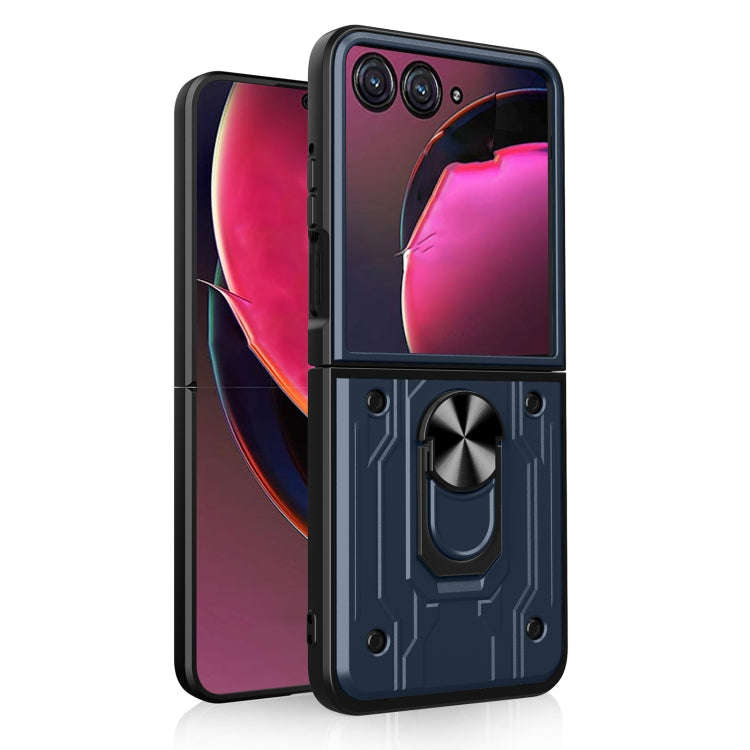 For Motorola Razr 50 Magnetic Holder TPU+PC Phone Case(Grey)