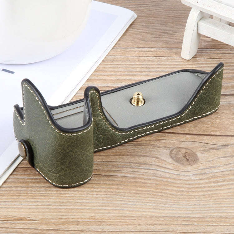For Canon EOS 200D II / 200D Buffalo Texture PU Leather Camera Half Case Base(Green)
